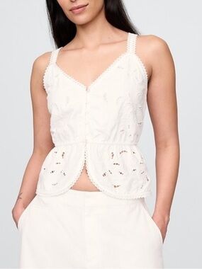 NWT Gap Eyelet Peplum Tank Top